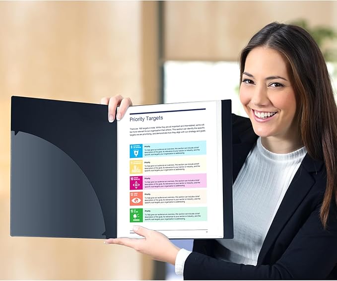 Dunwell Presentation Binder 12-Pocket, Displays 24 Pages, 8.5x11 Portfolio Binder with Plastic Sleeves, Storage and Organizer for Documents, Certificates, Projects, Photos (6 Pack, Black)