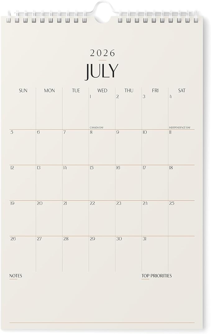 Karto Wall Calendar 2026-2027 11x17 in - Beige | July 2026 to December 2027, Vertical, Boosts Productivity, Easy Monthly Planning