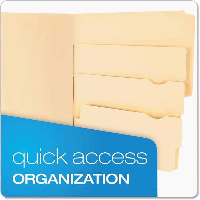 Pendaflex Divide It Up File Folders, Paper and Documents Organizer, Folder with Pockets, Manila File Organizer for School, Home and Office, Letter Size, 24/Pack (10770)