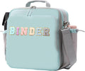 3 Ring Zipper Binder 3 Inch D Rings with Double Water Bottle Holder | Cute Initial Water-Resistant Zip Up Binder for School Office, 700-Sheet Capacity & Shoulder Strap & Laptop Pocket,Light Blue