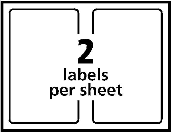 Avery Half-Sheet Printable Shipping Labels, 5.5" x 8.5" Customizable Stickers, White, 200 Blank Mailing Labels, Great for Mailing, Shipping, Organizing, and More (5126) (Pack of 5)