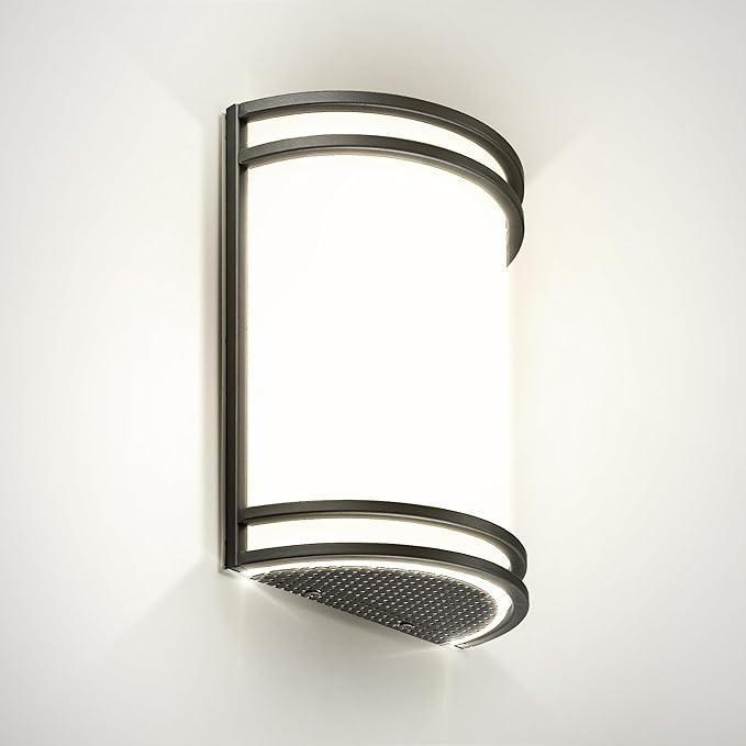 ASD Indoor LED Wall Sconce Lights - 10 Inch 15W Black Modern LED Wall Sconces Hardwired - ETL Dimmable 3000K 4000K 5000K Adjustable Sconce Light Fixture for Bedroom, Hallway