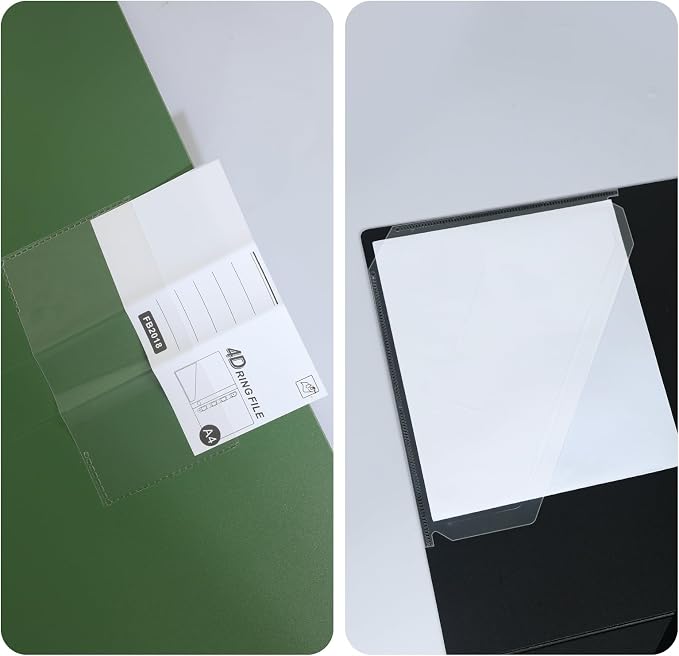 4 Ring Binders 0.8 Inch D Ring,4 Pack D Ring Binder A4 (Green