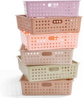 Geetery 6 Pack Classroom Storage Baskets with Handle,Terrazzo Color | 14''x10'' Paper Tray Holds A4 Turn in Trays Plastic Paper Baskets Desk Organizer Bin for Classroom, Library, Office, Home