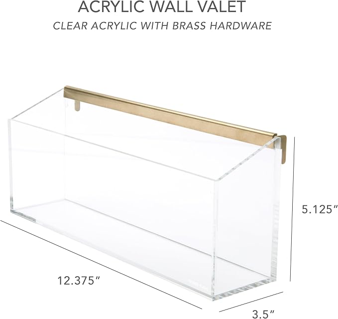 Acrylic Wall Valet | Holds documents, notepads & mail on the wall to clear your desk. Clear acrylic valet hooks onto the acrylic wall calendar.
