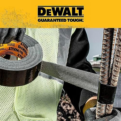 DEWALT Ultra Tough Duct Tape, 1.88 in x 10 yd, Heavy Duty, Ultra Strong, Aggressive Adhesive, All-Weather, 12-Pack, Black