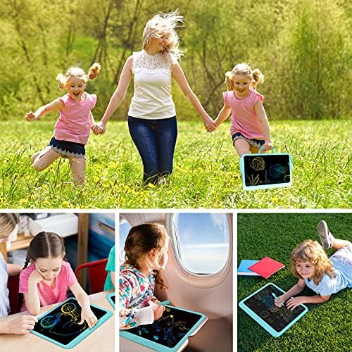 FLUESTON LCD Writing Tablet, Doodle Board Toys Gifts for 3-8 Year Old Girls Boys, 15 Inch Colorful Electronic Board Drawing Pad for Kids, Gifts for Toddler Educational Learning Travel Christmas, Blue
