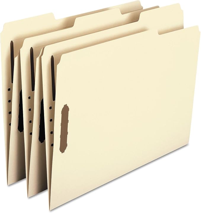Smead Fastener File Folder, Reinforced 1/3-Cut Tab, Letter Size, Manila, 50 per Box (14537)