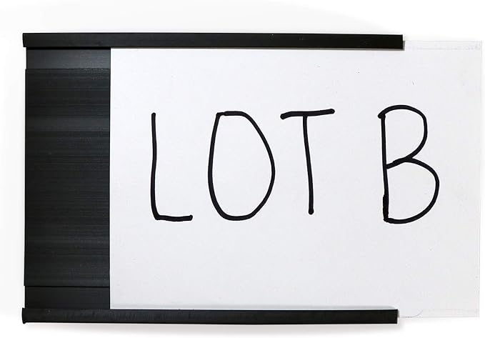 SmartSign (10-Pack) Magnetic C Channel Card Label Holders - 3" x 4" Metal Racks and Shelf Label Holders with Paper Inserts