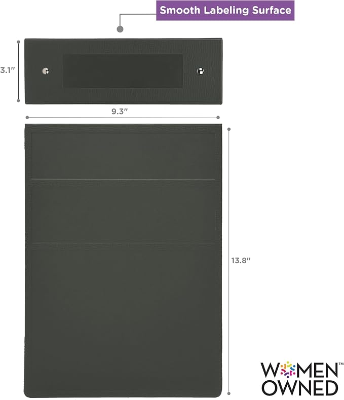 Carstens 3-Inch Heavy Duty 3-Ring Binder - Top Opening, Charcoal Gray, Durable Plastic, Precision No-Gap Rings, Waterproof Cover, No Pockets, Holds 400 Letter Sheets, BPA-Free, Made in USA (1781-3R)