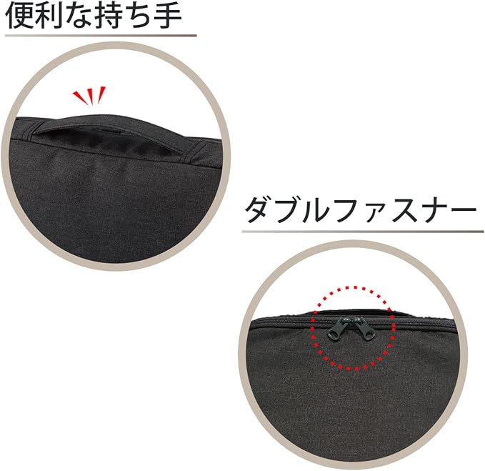 KOKUYO Pencil Case Pouch, Haco-Biz Standing Pen Pouch Bag, Foldable Stand up Pencil Holder Organizer, Large Capacity Portable Pencil Box for Office Supplies, Black x Green (KAHA-HB11D)