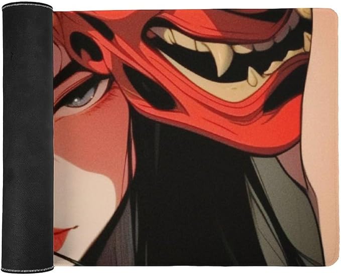 Large Mouse Pad Gaming Japanese Female Samurai Anime Girl Cool Desk Mat for Keyboard and Mouse Mat Non-Slip Rubber Desk Pad 40x90cm, Style