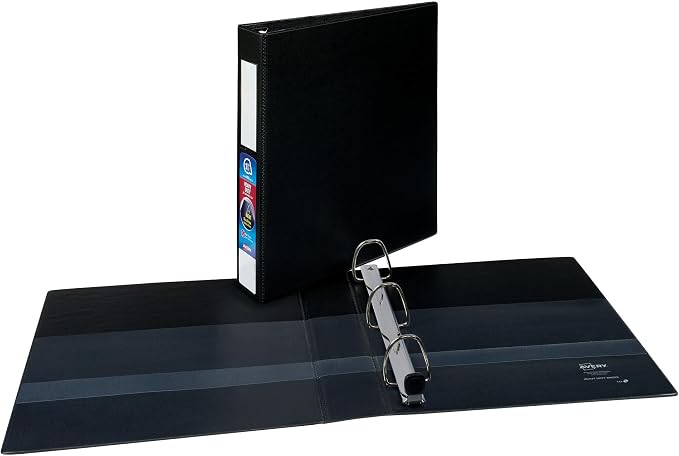 Avery Heavy-Duty 3 Ring Binder, 1.5" EZD Rings, 1 Black Binder | For Heavy School, Home and Office Use, Reinforced Construction, One Touch EZD Rings, Wide Panels, Four Stacked Pockets