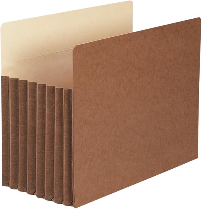 Smead TUFF® File Pocket, Straight-Cut Tab, 7" Expansion, Letter Size, Redrope, 5 per Box (73395)