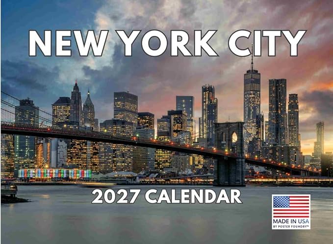 New York City Calendar 2027 NYC Monthly Wall Calender 12 Month