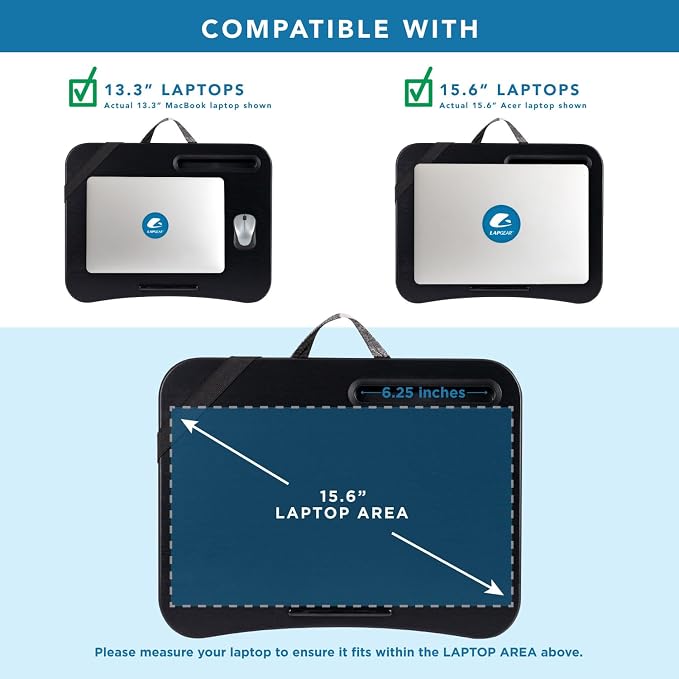 LAPGEAR Designer Lap Desk – Buffalo Check, 2-Pack with Storage Basket