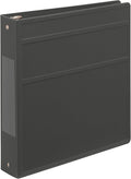 Carstens 1.5-Inch Heavy Duty 3-Ring Binder - Side Opening, Charcoal Gray, Durable Plastic, Precision No-Gap Rings, Waterproof Cover, No Pockets, Holds 250 Sheets, BPA-Free, Made in USA (2042-3R)