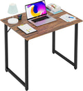PayLessHere | 32 Inch Computer Desk | Brown | Sturdy Office Desk | Metal Frame, Adjustable Feet | Water-Resistant, Scratchproof Surface | Writing Table for Home Office or Study | Pack of 1