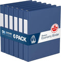 Premium Economy 6-Pack 3-Ring Binders for School or Office, D-Ring Binders, 1 Inch, Royal Blue | Heavy-duty binder, fits 8.5" x 11" paper, royal blue, customizable spine, made in Canada, ideal for school or office use