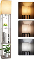 Floor Lamp with Shelves, Shelf Lamp with 3 Color Temperature LED Bulb,Lamps for Living Room, Standing Lamp Modern Tall Standing Light Display Shelf Floor Lamps for Bedroom, Office Home Decor