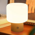 Halo Mushroom Lamp, 5W Cute Cordless Rechargeable Table Lamp with Glass Shade, 3 Color Temps LED Dimmable Ambient Lighting, Small Retro Touch Bedside Light for Bedroom Decor, Mustard Yellow