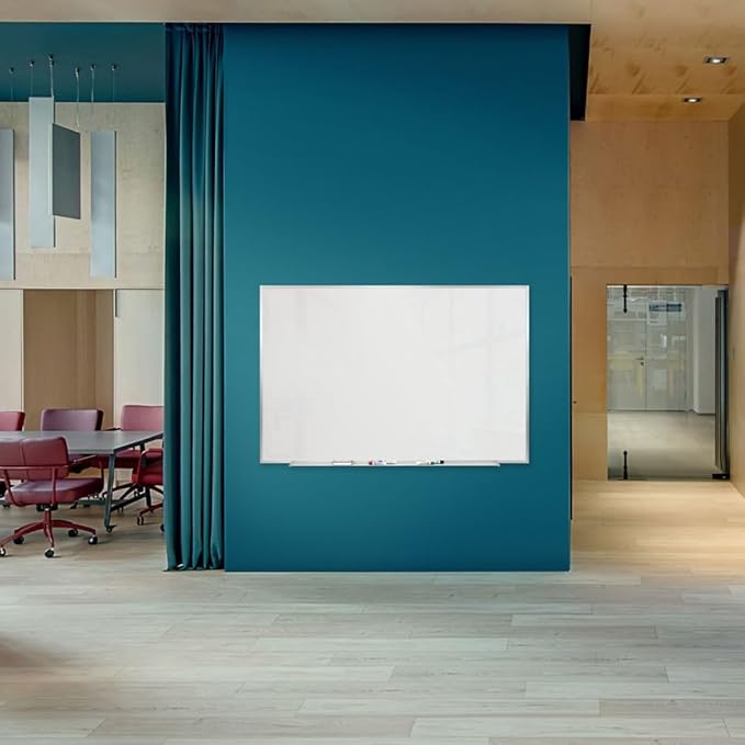 Ghent 4 x 12 Porcelain Magnetic Whiteboard, Aluminum Frame, 1 Marker, 1 Eraser, Made in The USA, 2 Piece Board with Joiner…