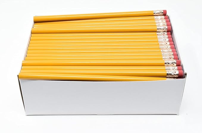 Pencil Guy Blank Round Pencils, School Bus Yellow, 144 to a Box