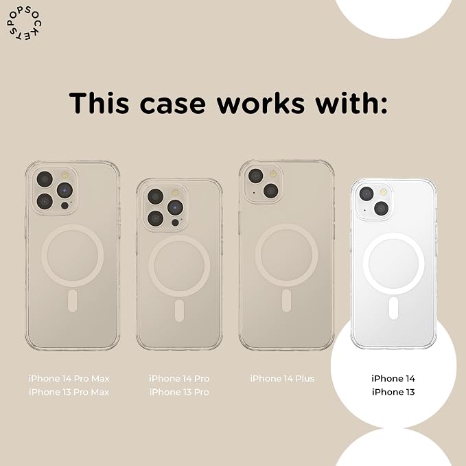 PopSockets iPhone 13 Phone Case with MagSafe- Sweet Heart Blue | Magnetic, Wireless Charging, Camera & Drop Protection, Blue, Phone, Women