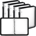 Teling 4 Pcs 2 Inch Zipper Binder 3 Ring Organizer, White | Secure Zipper Closure, Refillable 3 Ring Design, Handle Carry, Fits Letter Size Papers for School, Office and Projects