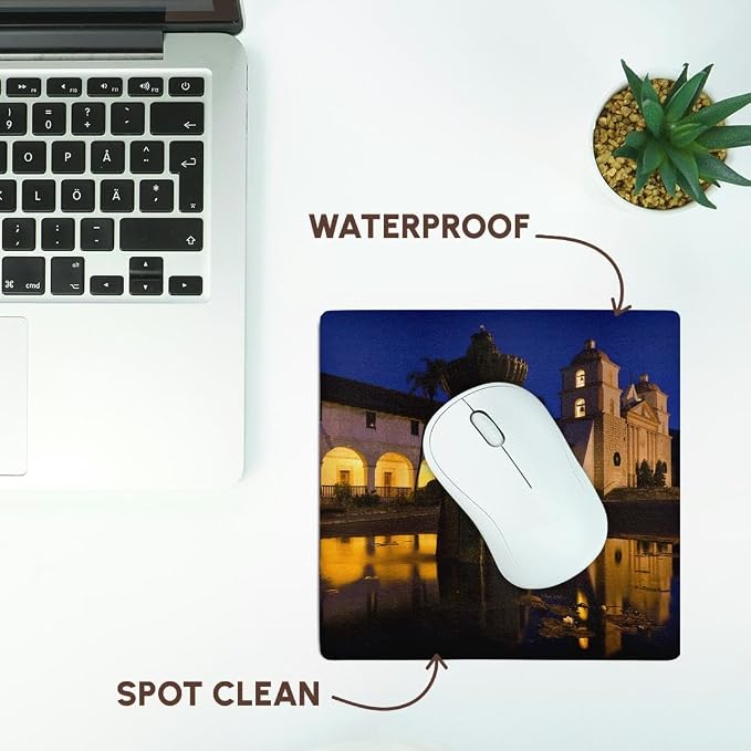3dRose Danita Delimont - California - CA, Santa Barbara, Mission Santa Barbara - US05 WBI1041 - Walter Bibikow - Mousepad (mp_88696_1)