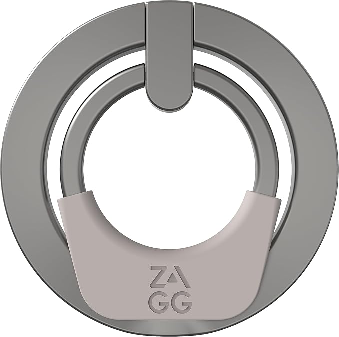ZAGG Ring Snap 360, Magnetic Ring Accessory – 360 Degree Rotation, Secure Hold with Kickstand – Super Strong Magnet, Compatible with MagSafe Devices, iPhone 14 & Snap Compatible Devices, Nickel