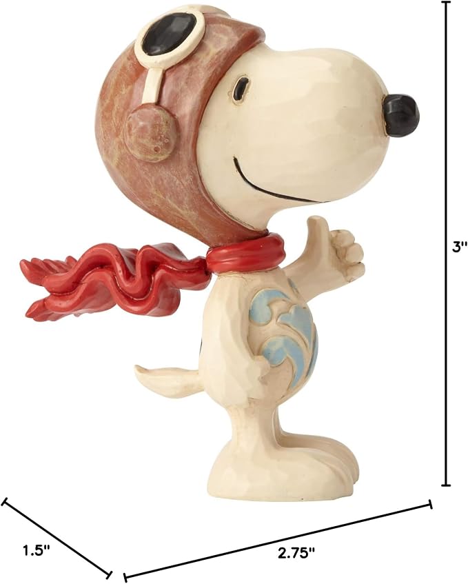 Enesco Jim Shore Peanuts Snoopy Flying Ace Miniature Figurine, 3 Inch, Multicolor
