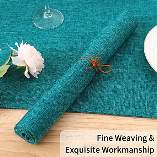Homaxy Cloths Placemats for Dining Table Set of 4, 13" x 19", Teal