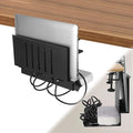 LUKETURE Desk Side Storage, Under Desk Laptop Mount with Cable Tray | 2-in-1 Steel laptop mount clamps to desk side, no drilling. Built-in cable tray hides cords. Holds 30 lbs, Office and Home