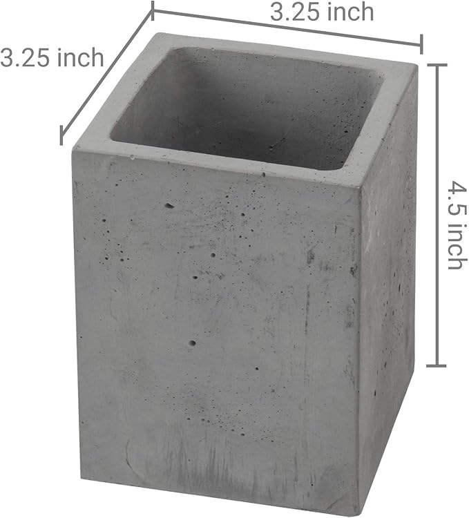 MyGift Pen Holder Pencil Holder For Desk,Pen Cup Holder For Desk,Concrete Desktop Pencil Cup,Modern Gray-Tone,Set of 3 | Functional Minimalist Pen Holder, Stylish desktop organizer keep writing essentials neatly arranged for Home and Office Desks