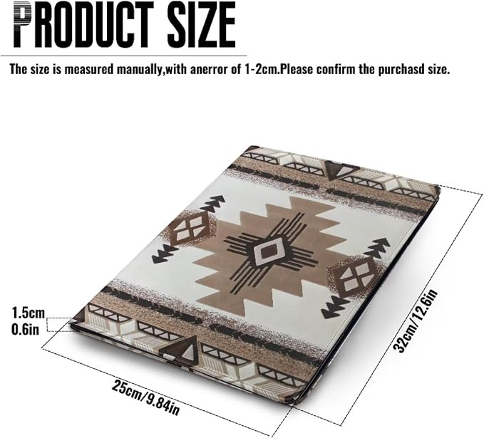 Dreaweet Aztec Portfolio Binder Leather Padfolio Organizer,Native American Tribal Navajo Print Resume Portfolio Folder Business Organizer Letter/A4 Size Writing Pad Work Folio for Men Women