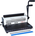 RAYSON TD-1500B34R 3:1 Wire Binder, 15-Sheet Punch, 130-Sheet Capacity | Wire binding machine with 34 fully disengageable round-hole punch pins for custom hole patterns on A4 and Letter sheets.