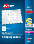 Avery Printable Shipping Labels with Sure Feed, 3.5" x 5", White, 1,000 Blank Mailing Labels (95935)