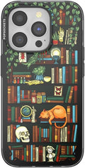 PopSockets iPhone 15 Pro Phone Case with MagSafe, Wireless Charging Compatible, Bookish - Storied Shelves