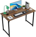 FDW 47 inches Computer Desk/Home Office Desk/Writing Study Table/Modern Simple Style PC Desk with Metal Frame,Brown