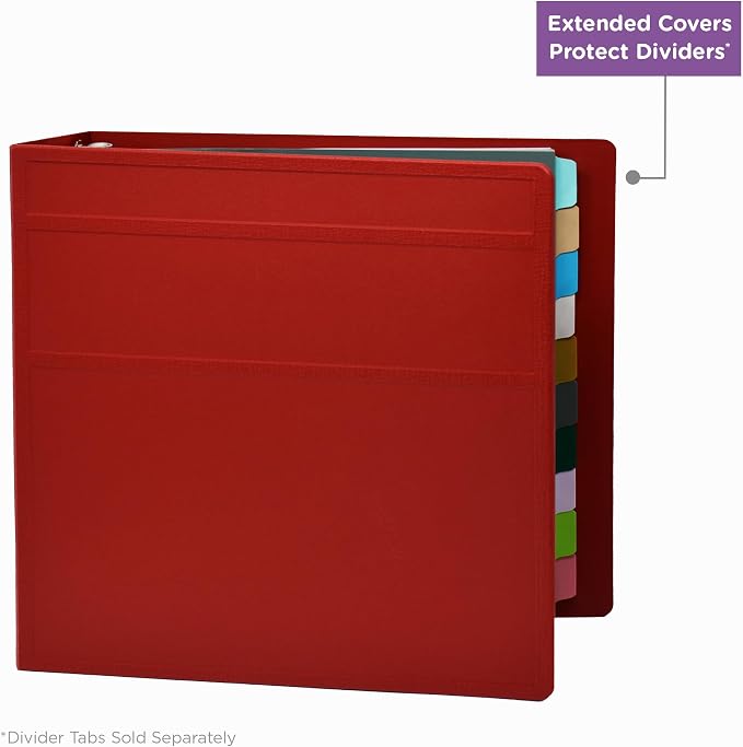 Carstens 4-Inch Heavy Duty 3-Ring Binder - Side Opening, Brick Red, Durable Plastic, Precision No-Gap Rings, Waterproof Cover, No Pockets, Holds 600 US Letter Sheets, BPA-Free, Made in USA (1840-3R)