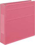 Carstens 2-Inch Heavy Duty 3-Ring Binder - Side Opening, Bubble Gum Pink, Durable Plastic, Precision No-Gap Rings, Waterproof Cover, No Pockets, Holds 300 Letter Sheets, BPA-Free Made in USA (2840-3R)