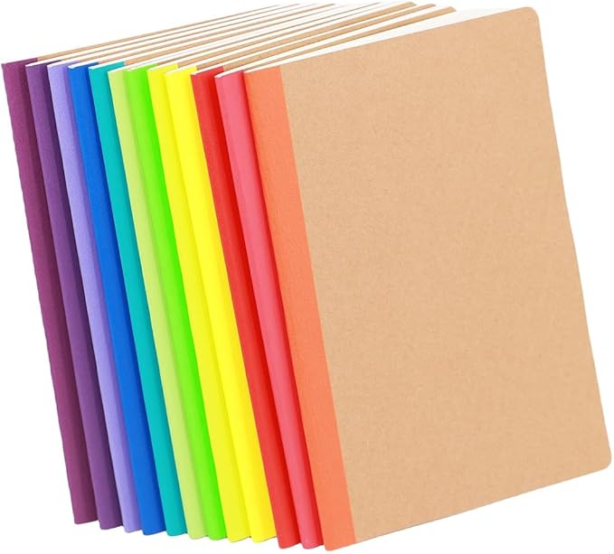 Zegrox 24 Pack A5 Kraft Notebooks, 60 Blank Pages Travel Journal Bulk, Soft Cover Notebooks for Women Girls Students, Making Plans Writing Memos Office School Supplies, 8.3 X 5.5 in
