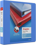 Staples Heavy-Duty 1.5-Inch D-Ring View Binder, Reinforced Spine, Holds Up to 350 Sheets, Periwinkle, for Office & School