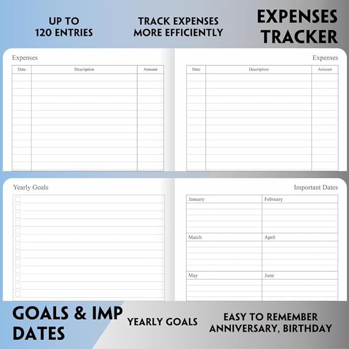 2026-2027 Planner - Weekly and Monthly Planner, Oct 2026 - Dec 2027, Holidays, Contacts and Notes Pages, Vegan Leather Cover, Elastic Closure, 5.5"x8.25", Grey