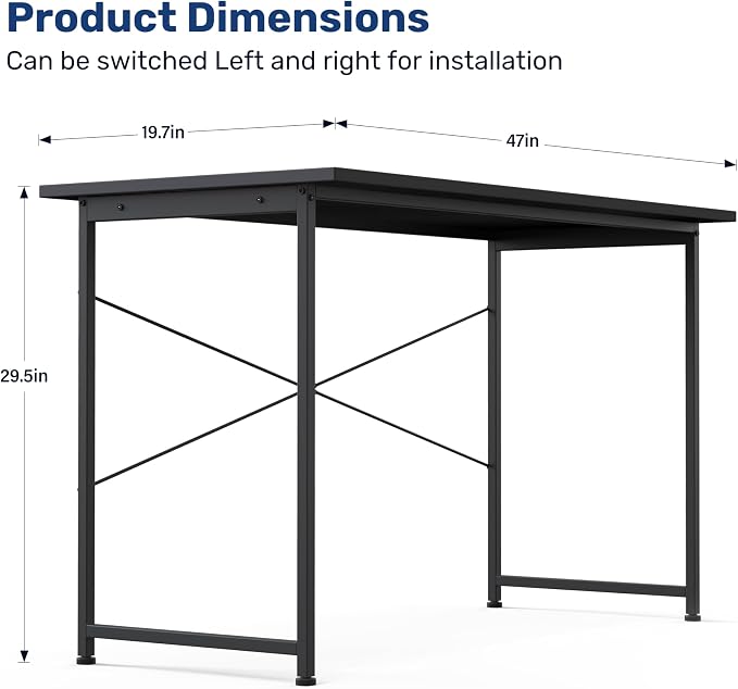 Small Space Writing Desk with Headphone Hooks, Modern Simple Design, Suitable for Study, Home Office and Living Room