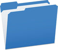 Pendaflex Color File Folders with Interior Grid, Letter Size, Blue, 1/3 Cut, 100/BX (R152 1/3 BLU) | Reverse any folder and the printed interior grid becomes a writing panel. Reinforced tabs, 100 per box, made in the USA.