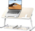 Laptop Desk for Bed, SAIJI Lap Desks Bed Trays for Eating Writing | for Eating Writing, Adjustable Computer Laptop Stand, Foldable Lap Table in Sofa and Couch（20.5x11.8 Teak