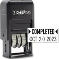 ZIGEL D50 Date Stamp with Completed - Self Inking Date Stamp - Black