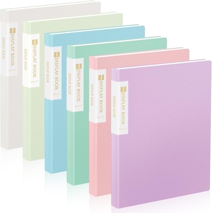 Sooez 6 Pack Binder with Plastic Sleeves 18Pocket, Displays 36 Pages 8.5x11 | 11 Presentation Folders with Clear Sheet Protectors, Art Portfolio Binder for Certificate & Office Project Folder